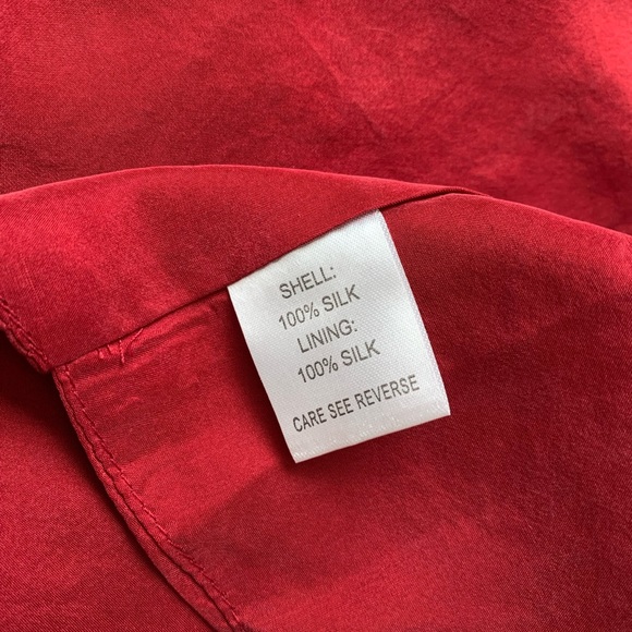 Seven7 - 100% Silk Red Cropped Shawl - Picture 5 of 8